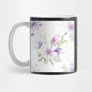 Cosmos flowers spring bouquets watercolor print Mug